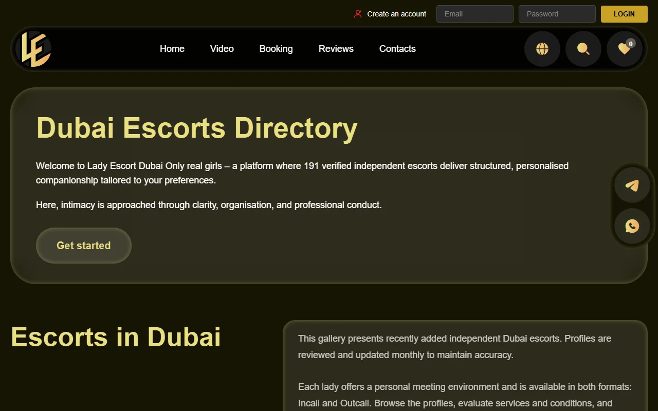 Screenshot of Ladyescorts Review